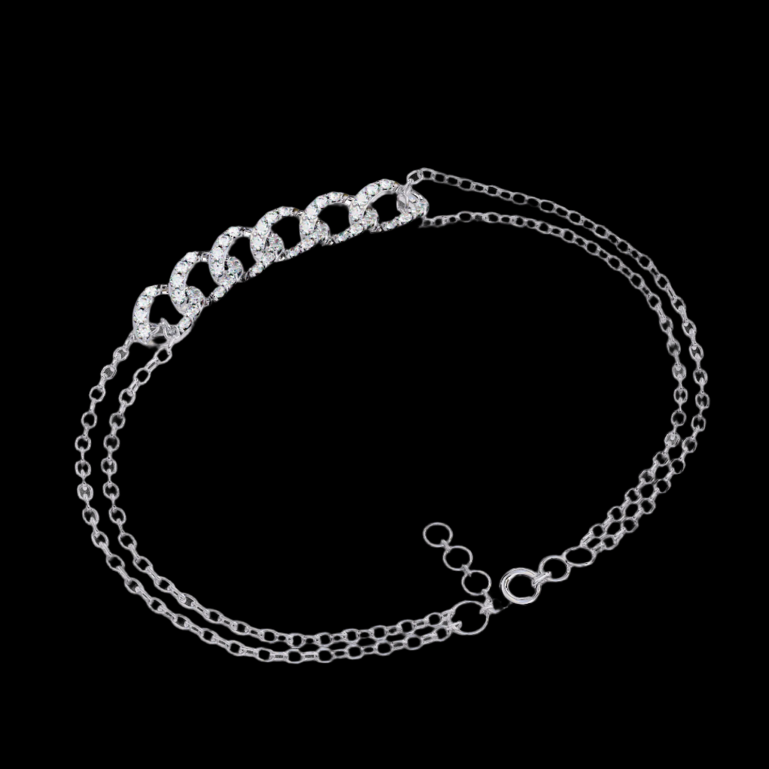 Interlink Cluster Diamond Bracelet