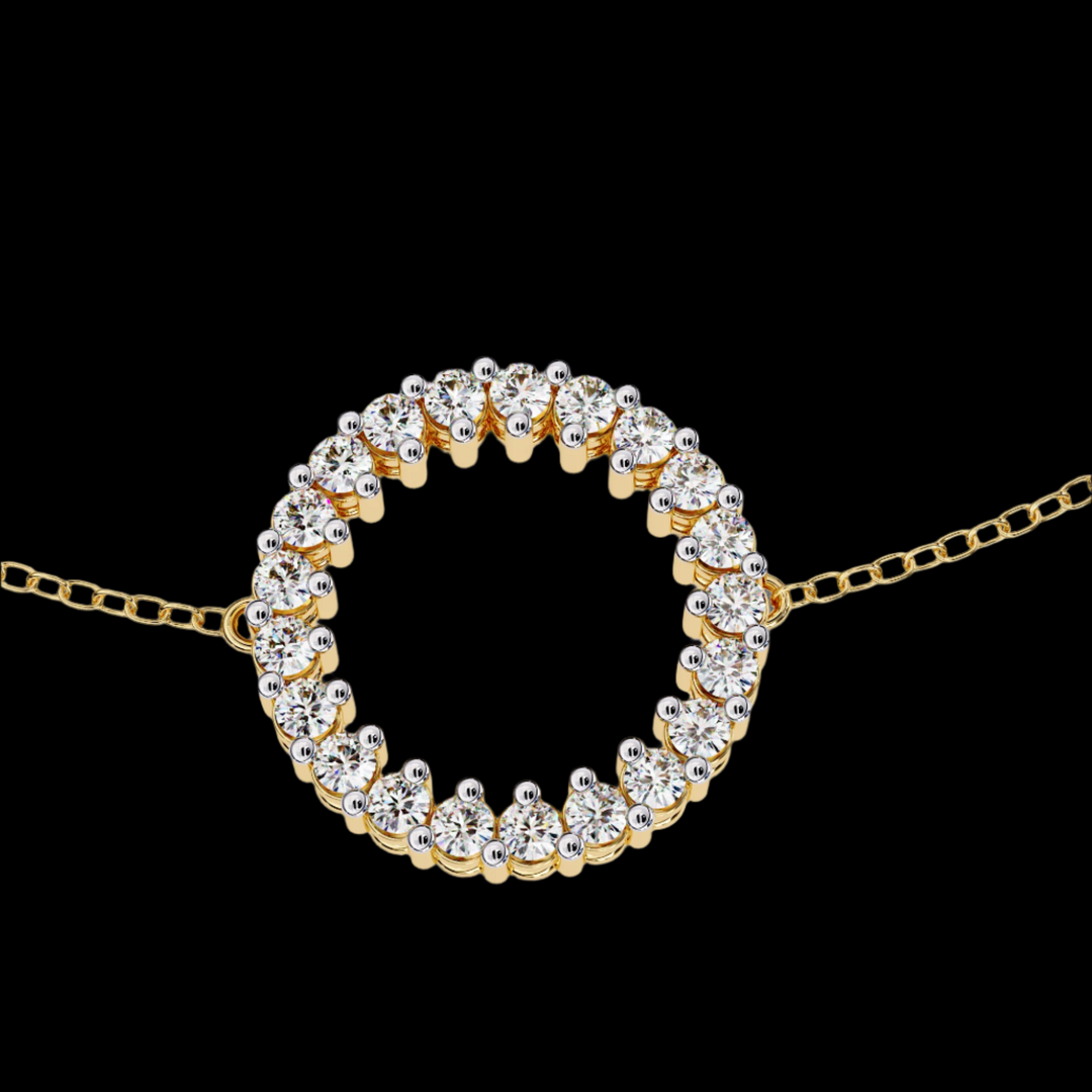 Circle Pendant Diamond Bracelet