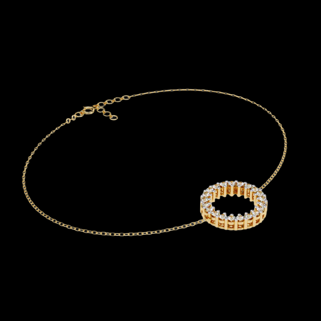 Circle Pendant Diamond Bracelet