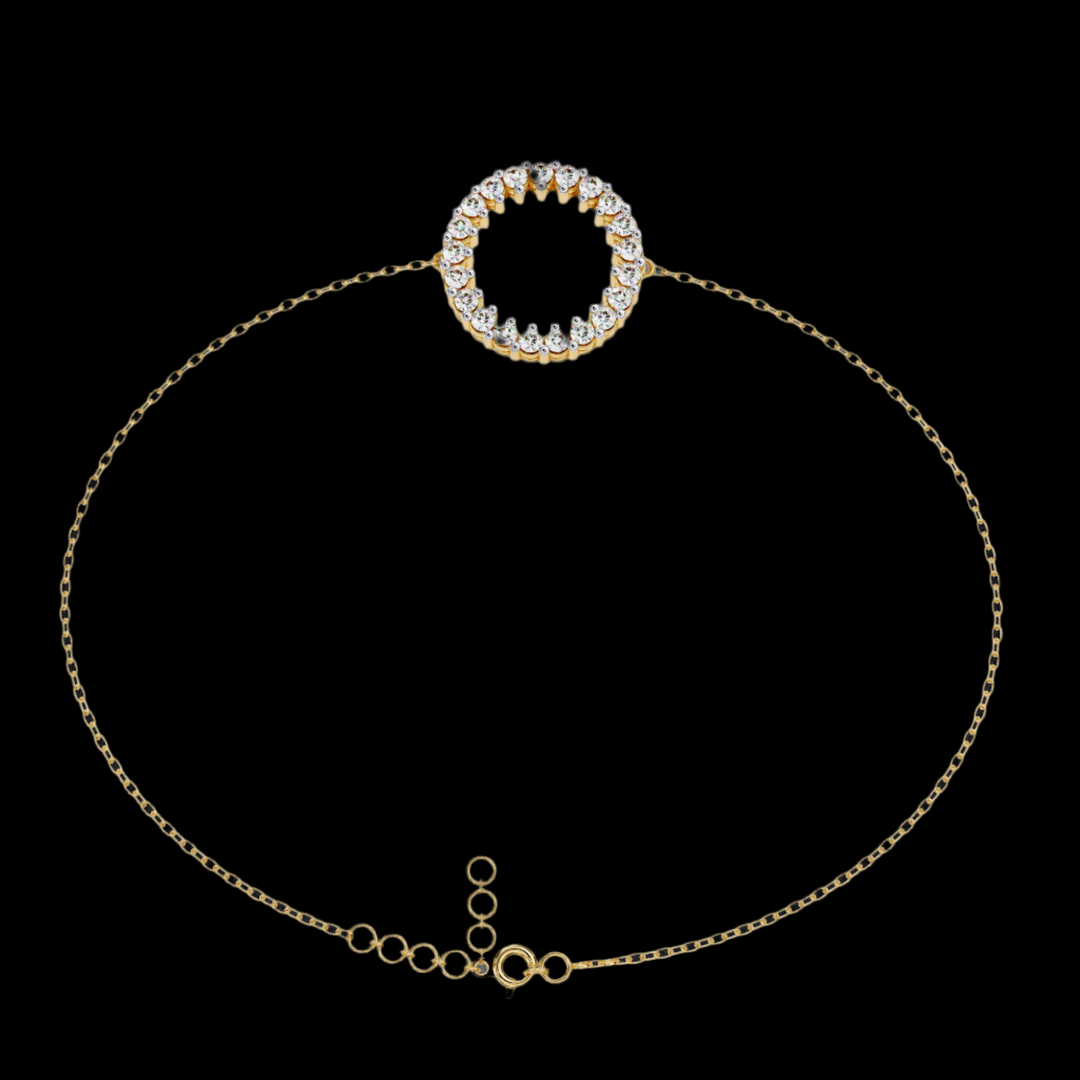Circle Pendant Diamond Bracelet