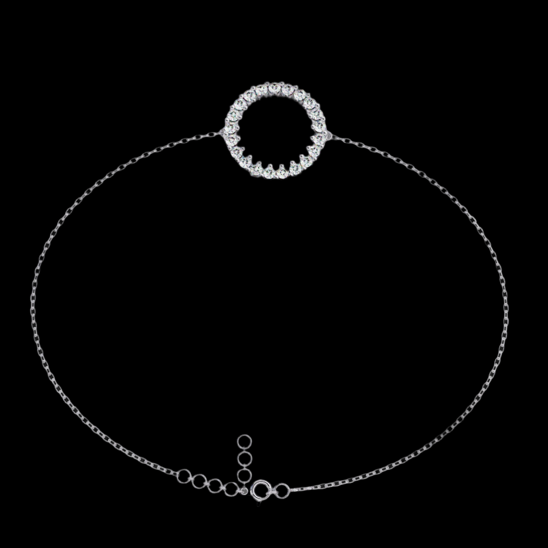 Circle Pendant Diamond Bracelet