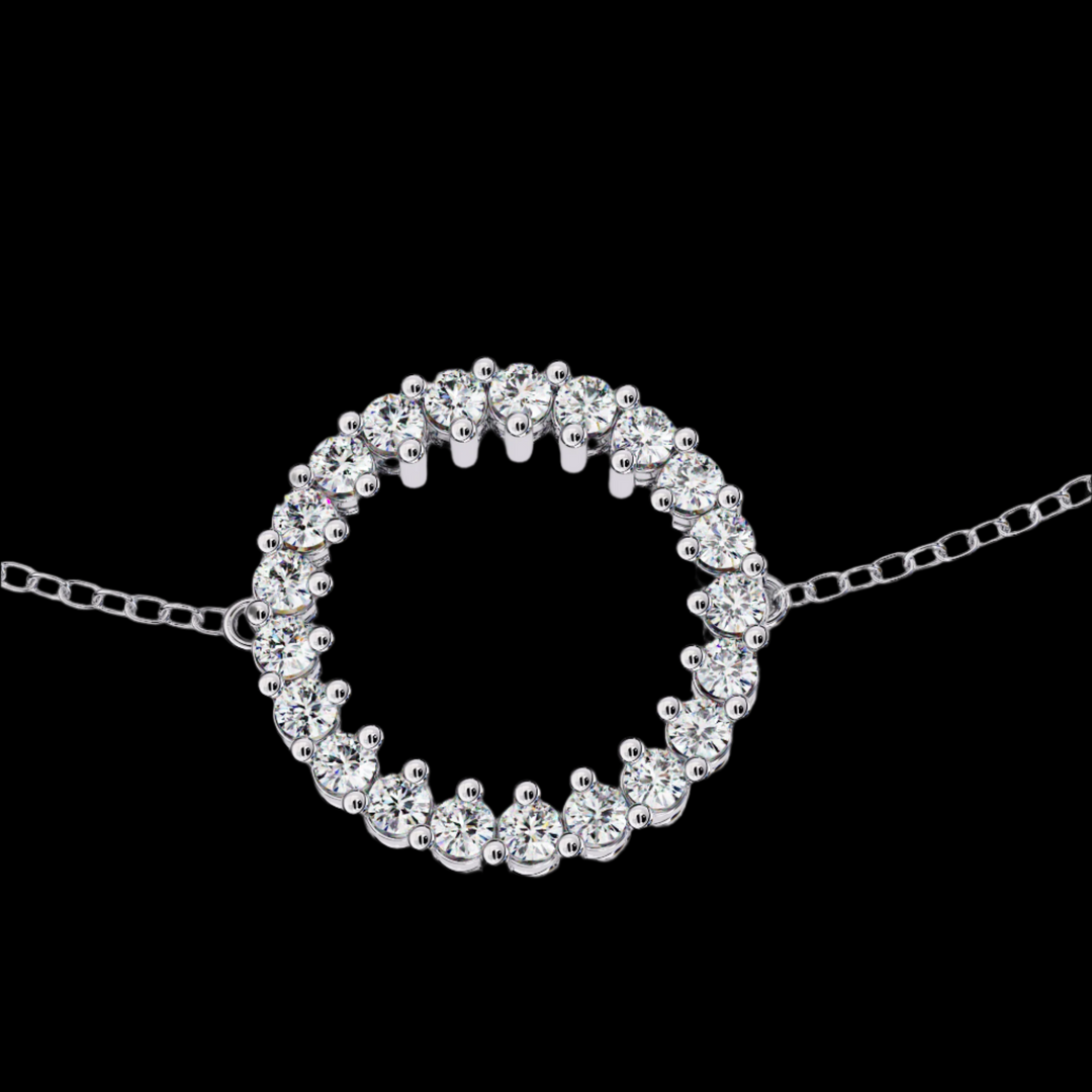 Circle Pendant Diamond Bracelet