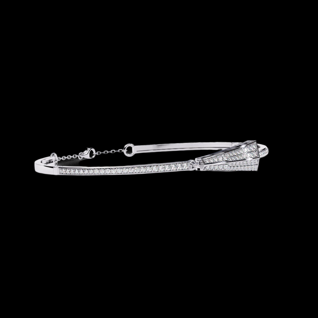 Arrow Shaped Diamond Bangle Bracelet