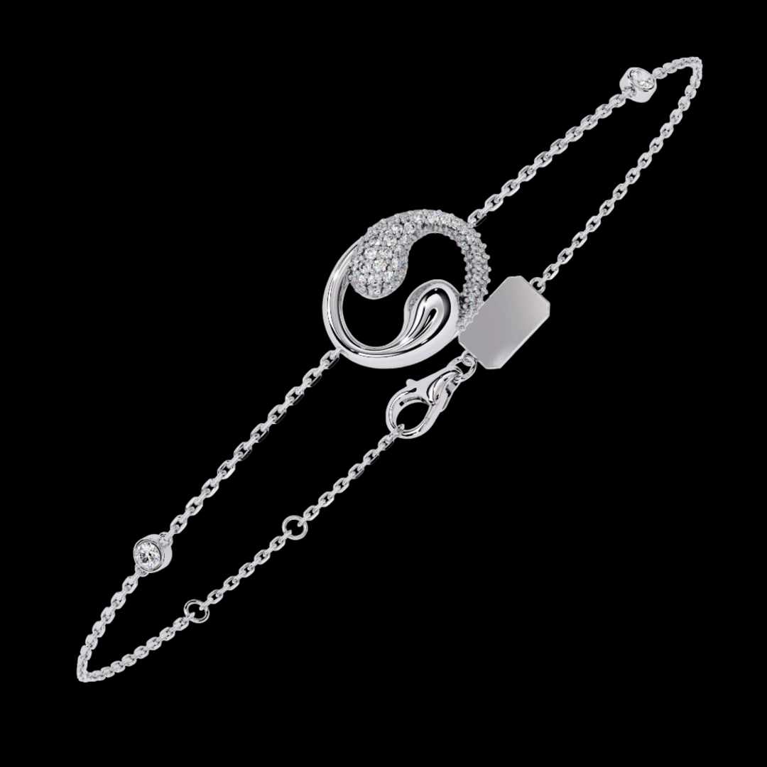 Yin-Yang Diamond Pendant Bracelet