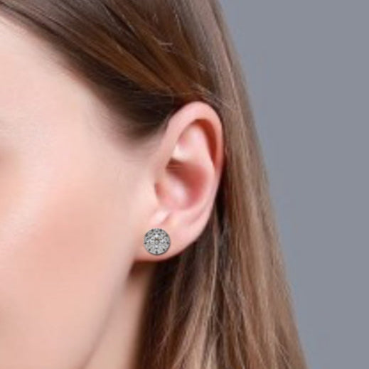 Round Diamond Halo Earrings
