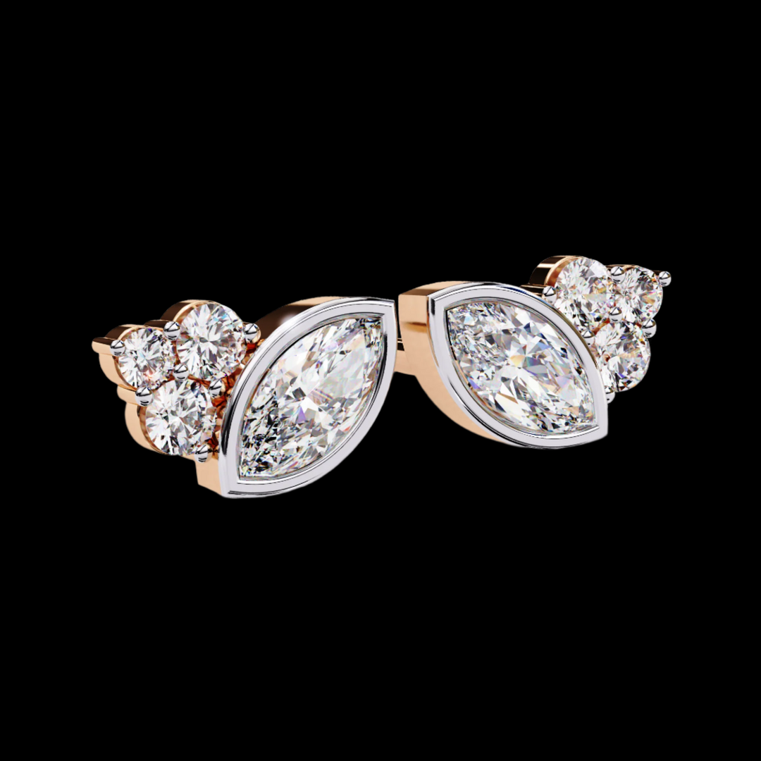 Marquise & Round Diamond Fashion Earrings