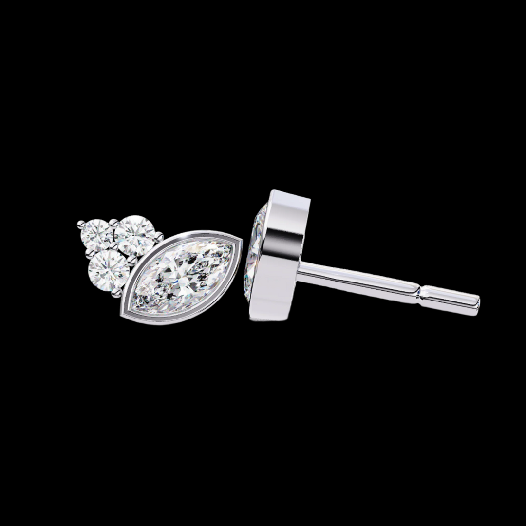 Marquise & Round Diamond Fashion Earrings