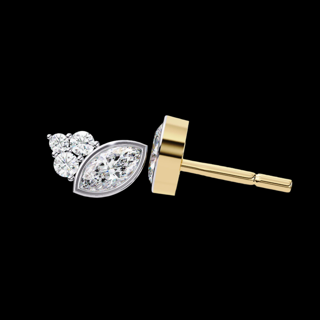 Marquise & Round Diamond Fashion Earrings