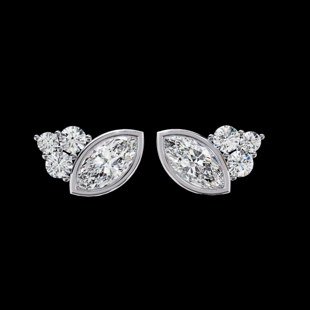 Marquise & Round Diamond Fashion Earrings
