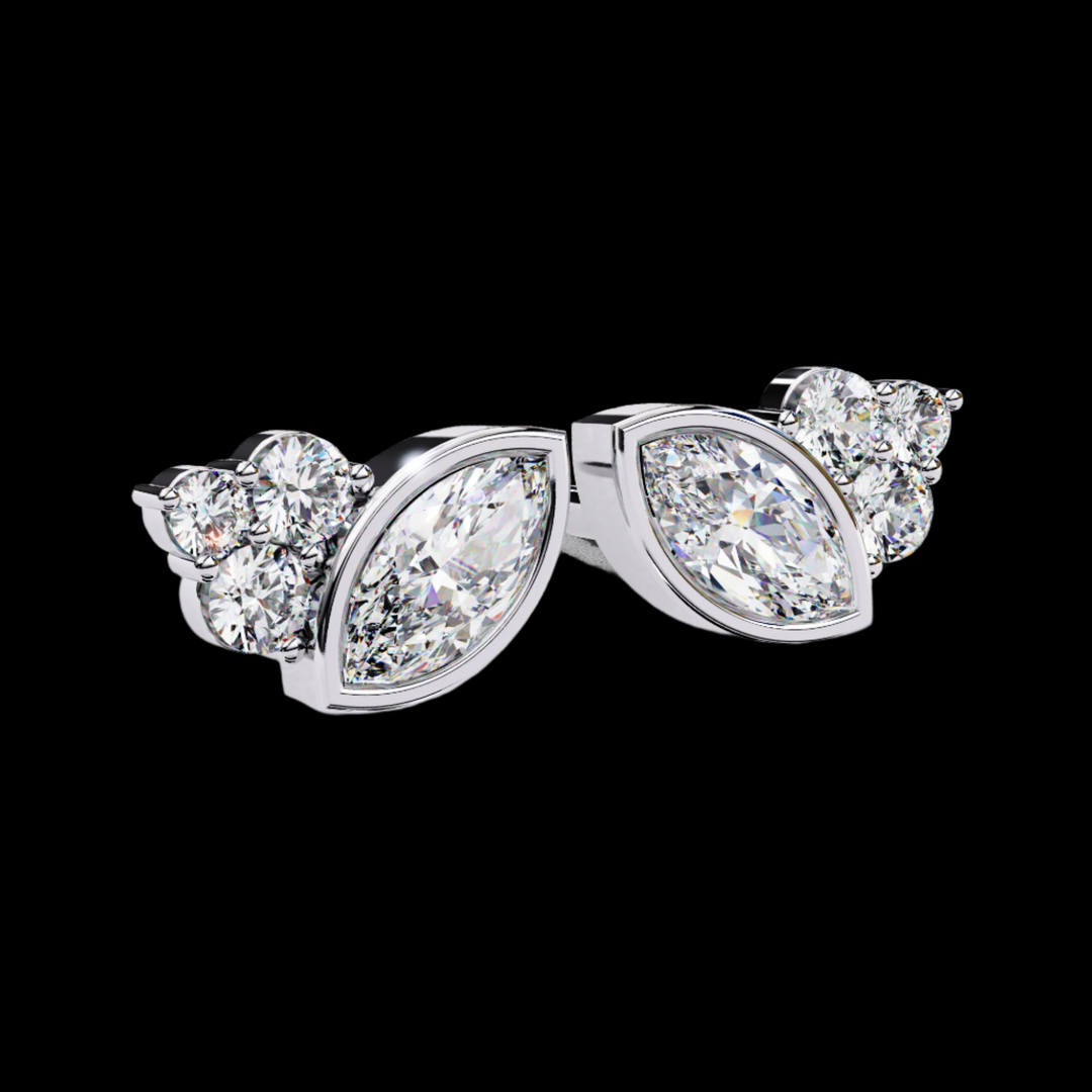 Marquise & Round Diamond Fashion Earrings