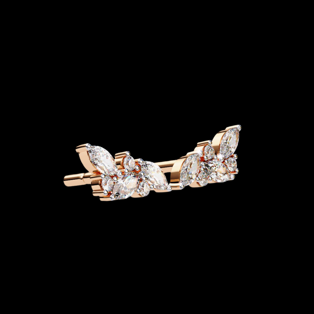Marquise & Round Cluster Diamond Fashion Earrings