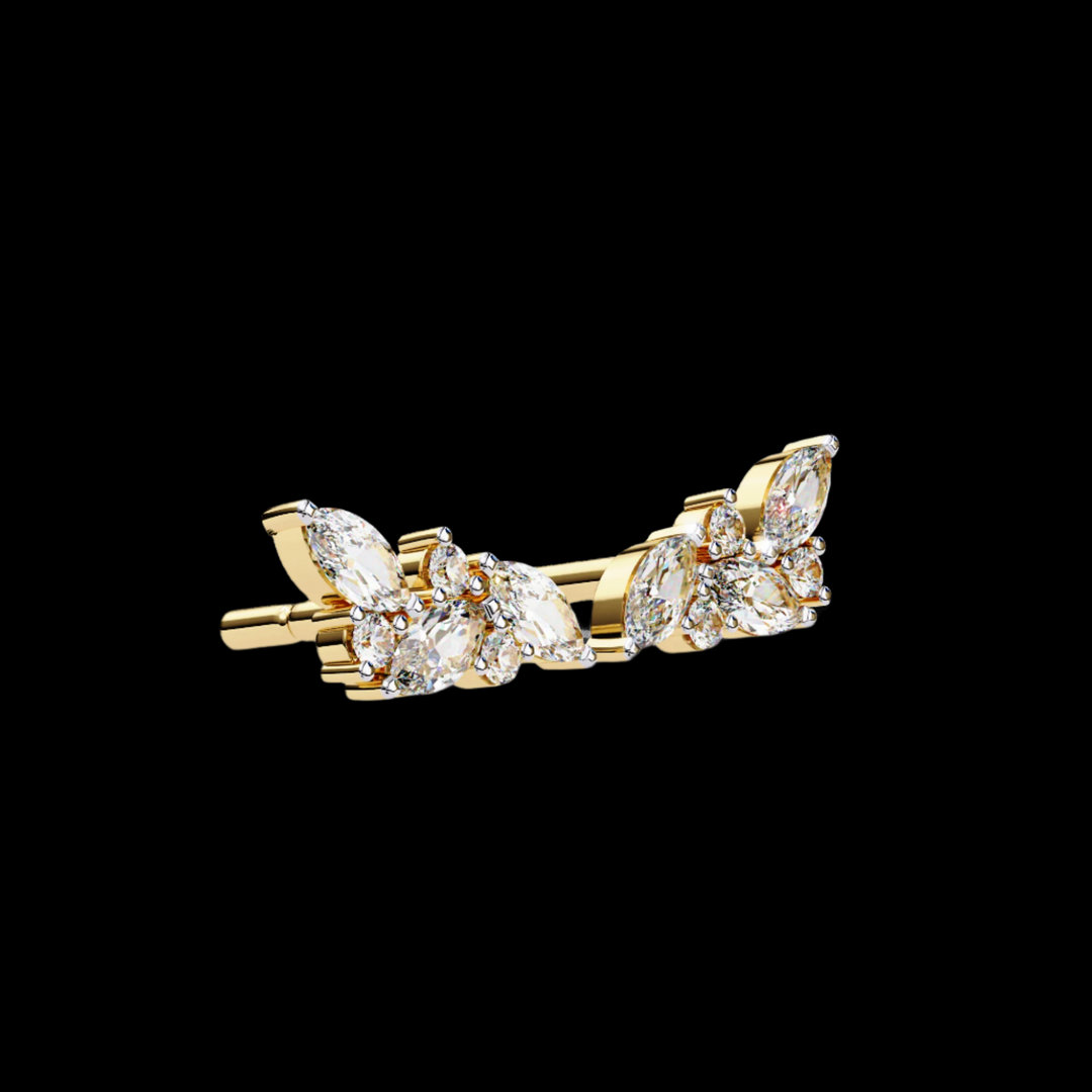 Marquise & Round Cluster Diamond Fashion Earrings
