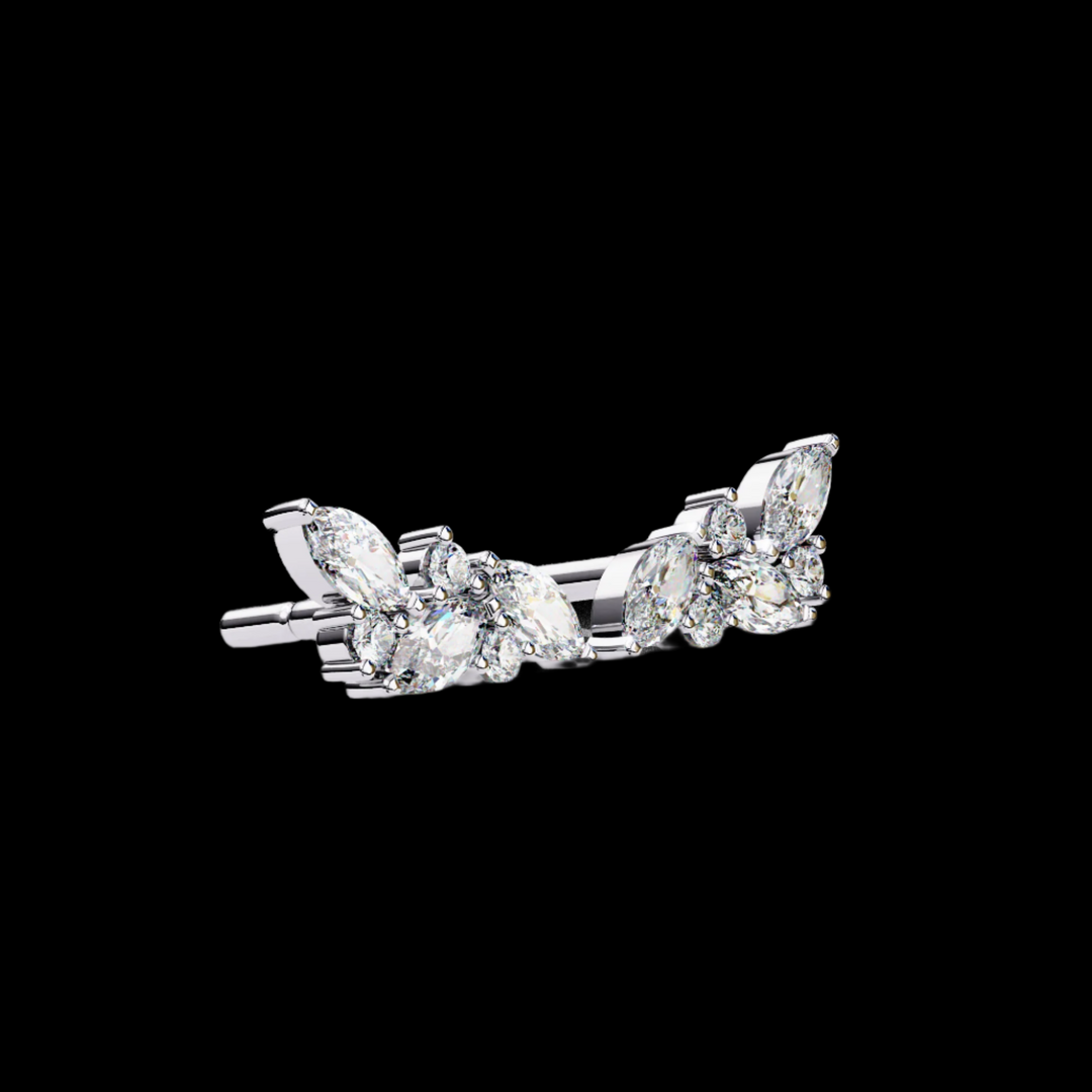 Marquise & Round Cluster Diamond Fashion Earrings