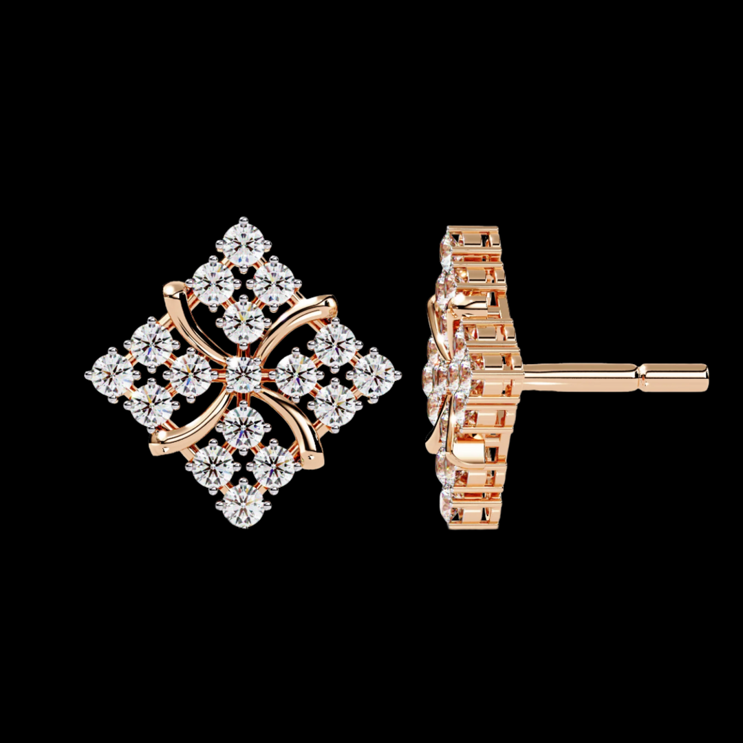 Diamond Shaped Cluster Earrings