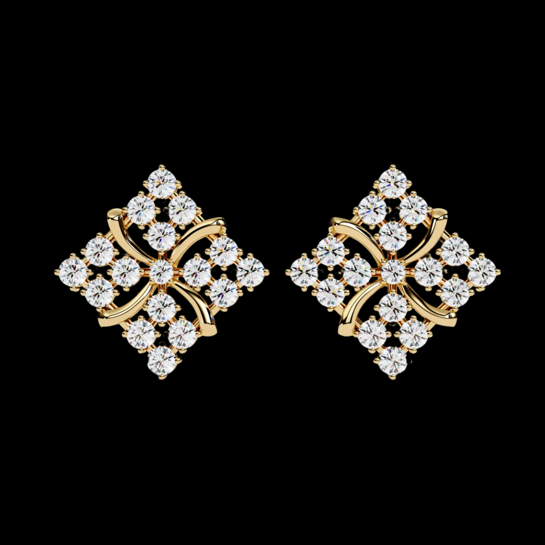 Diamond Shaped Cluster Earrings