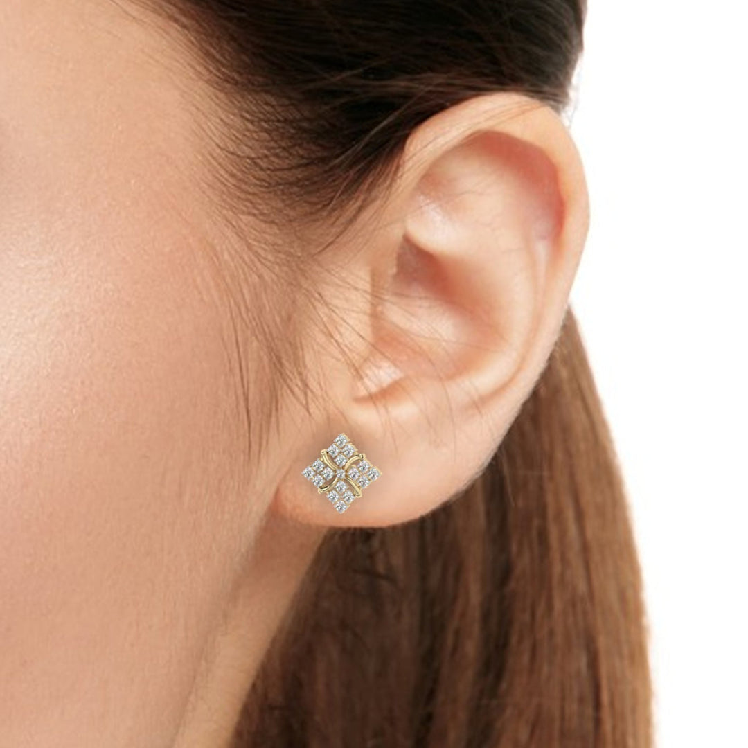 Diamond Shaped Cluster Earrings