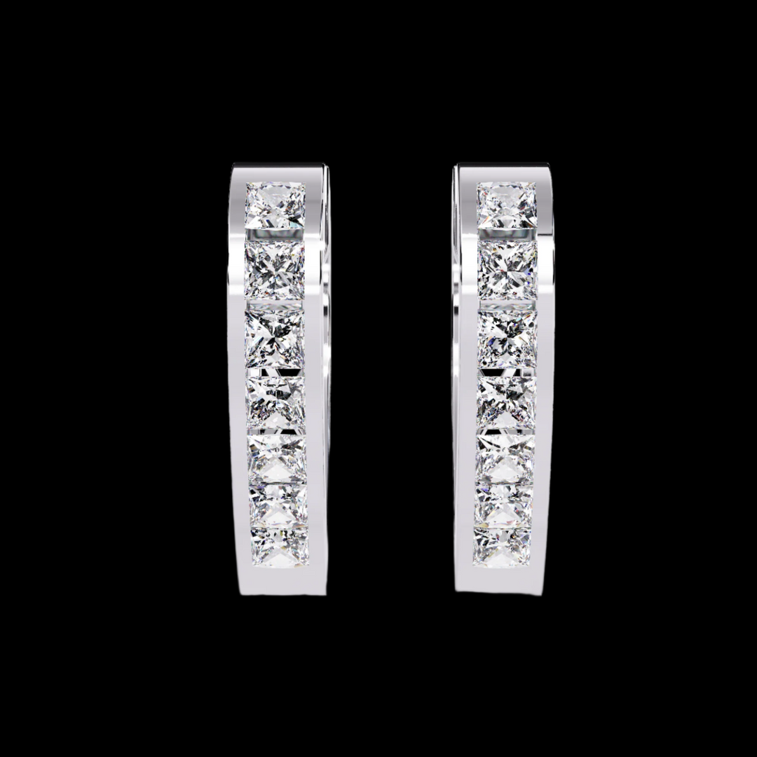 Triangle Diamond Hoop Earrings