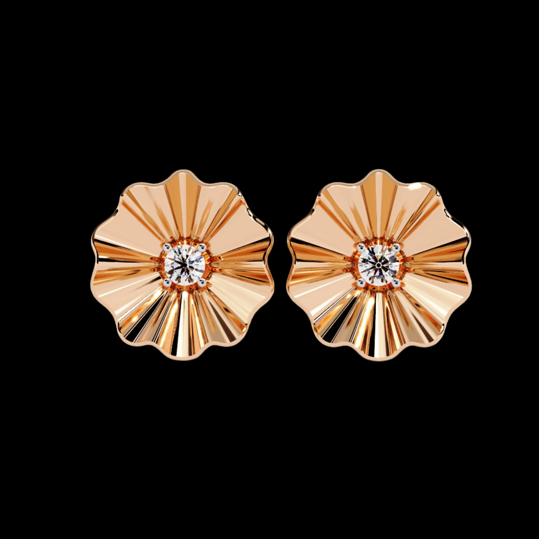 Floral Diamond Stud Earrings