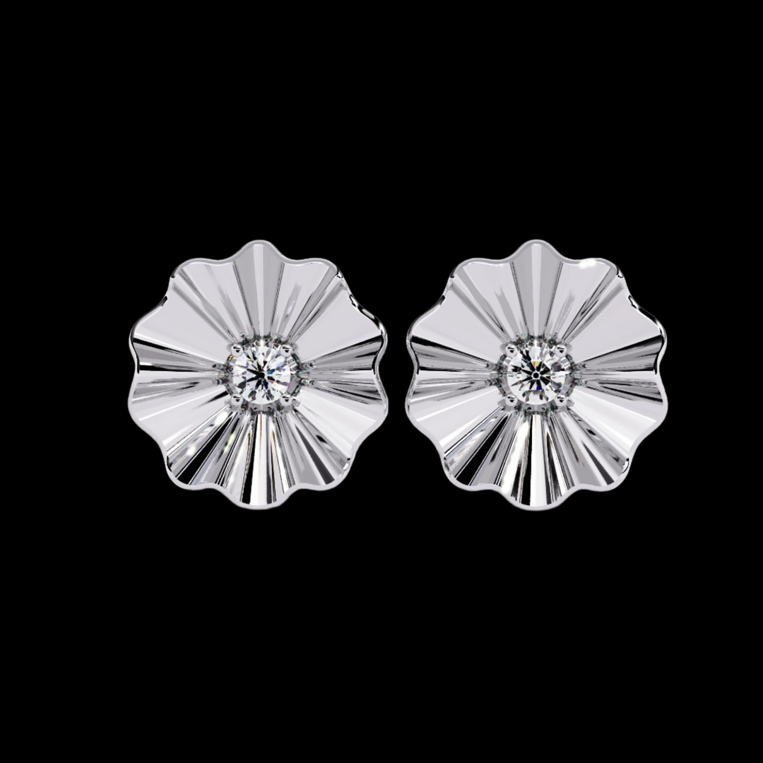 Floral Diamond Stud Earrings