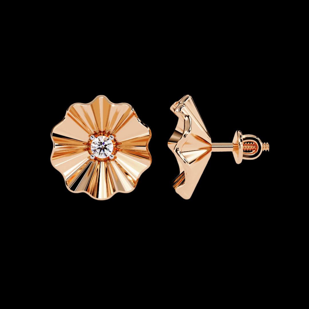 Floral Diamond Stud Earrings