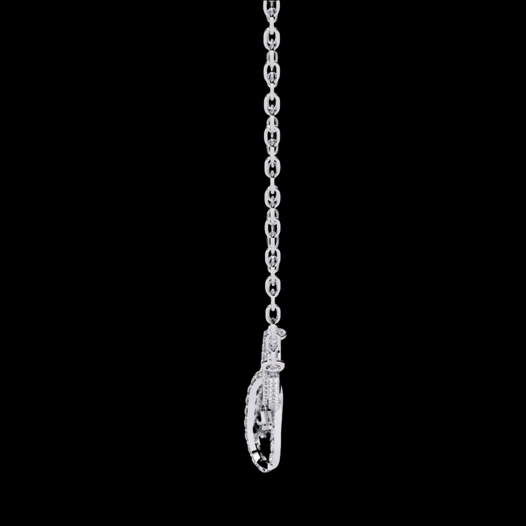 Bow-Shaped Diamond Pendant Necklace