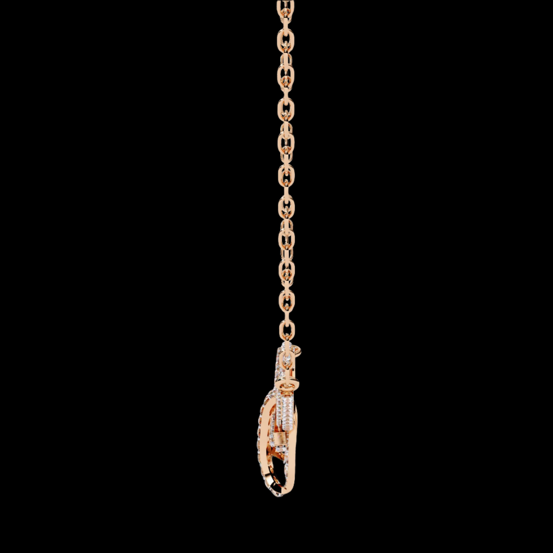 Bow-Shaped Diamond Pendant Necklace