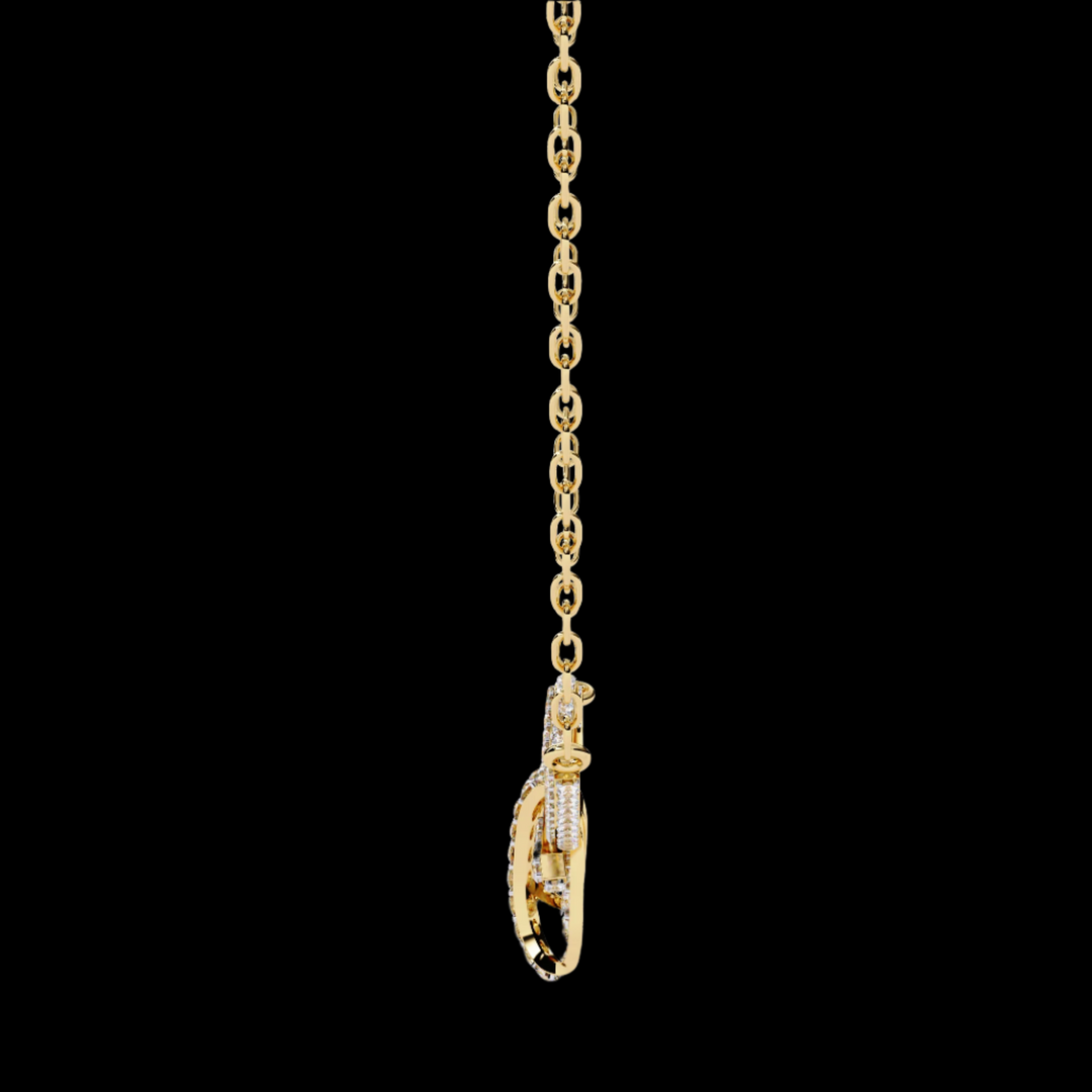 Bow-Shaped Diamond Pendant Necklace