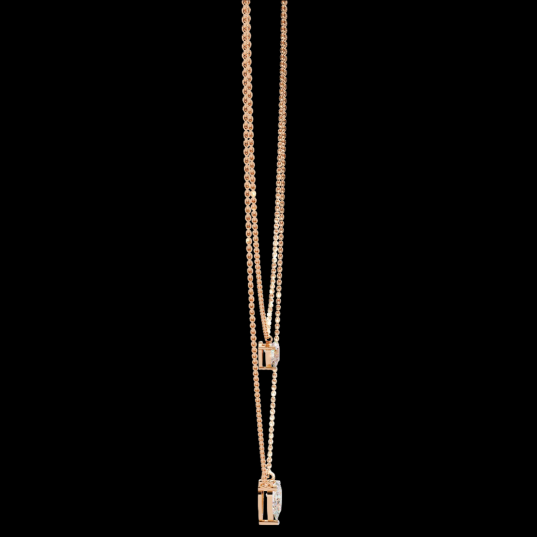 Dual Layered Pear Drop Diamond Necklace