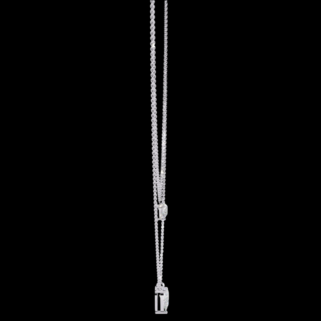 Dual Layered Pear Drop Diamond Necklace