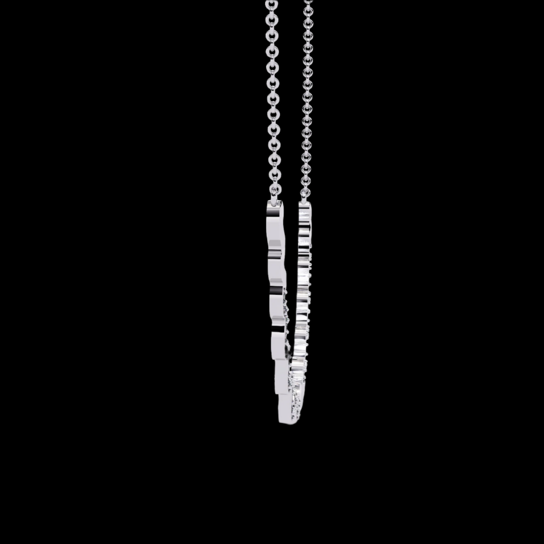 Wavy Shaped Cluster Diamond Necklace