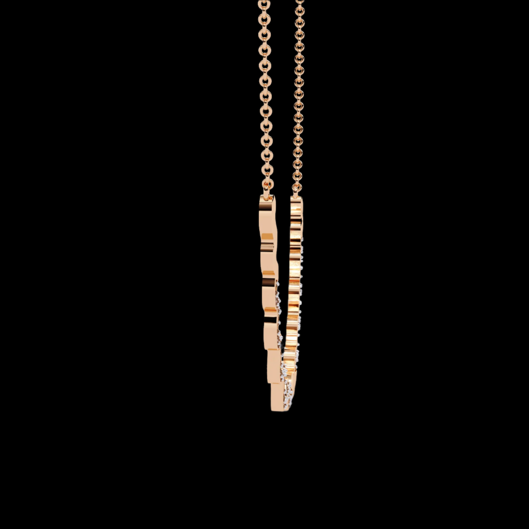 Wavy Shaped Cluster Diamond Necklace