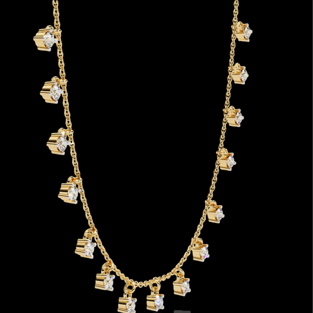 Round Drop Diamond Necklace