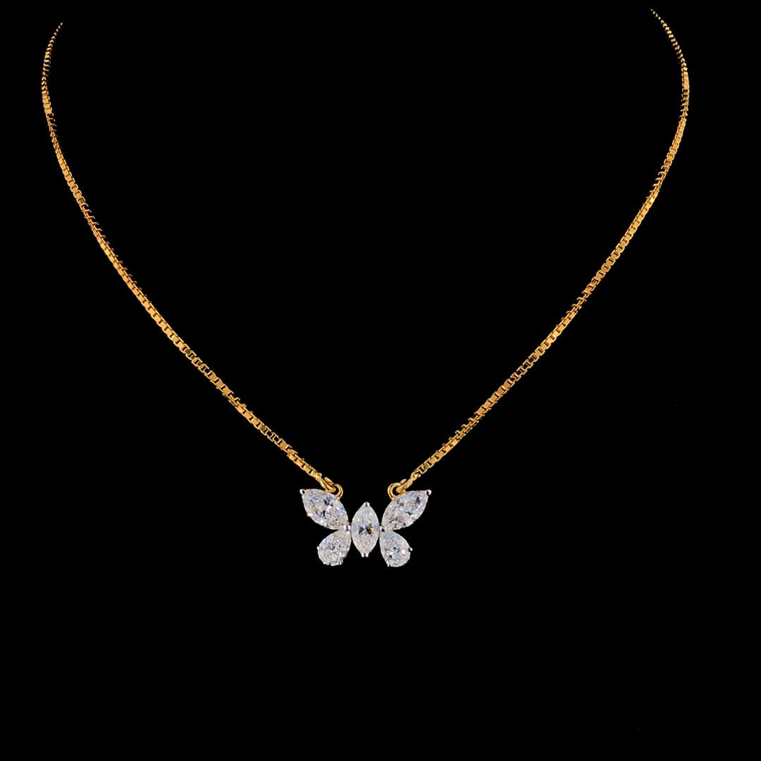AAROHI Diamond Butterfly Necklace