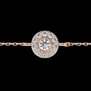 Round Halo Pendant Diamond Bracelet