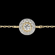 Round Halo Pendant Diamond Bracelet