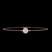 Round Halo Pendant Diamond Bracelet
