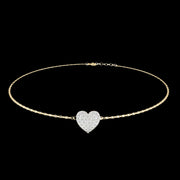 Heart-Shaped Cluster Diamond Pendant Bracelet