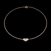 Heart-Shaped Cluster Diamond Pendant Bracelet
