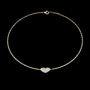 Heart-Shaped Cluster Diamond Pendant Bracelet