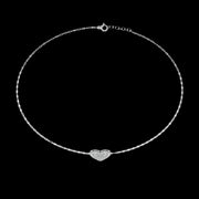 Heart-Shaped Cluster Diamond Pendant Bracelet