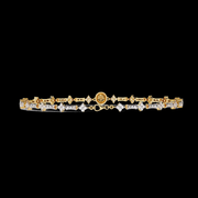 Floral Style Round Diamond Bracelet