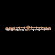 Floral Style Round Diamond Bracelet