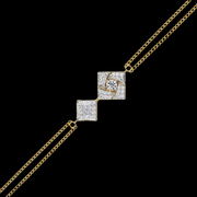 Two Square Cluster Pendant Diamond Bracelet