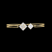 Two Square Cluster Pendant Diamond Bracelet