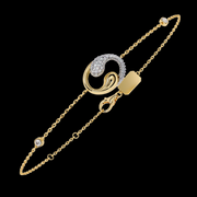 Yin-Yang Diamond Pendant Bracelet