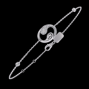 Yin-Yang Diamond Pendant Bracelet
