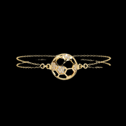 Soccer Ball Style Diamond Pendant Bracelet