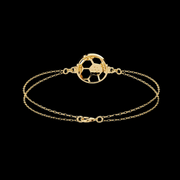 Soccer Ball Style Diamond Pendant Bracelet