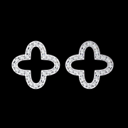 4 Petal Cluster Diamond Earrings