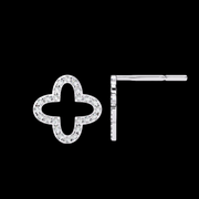 4 Petal Cluster Diamond Earrings